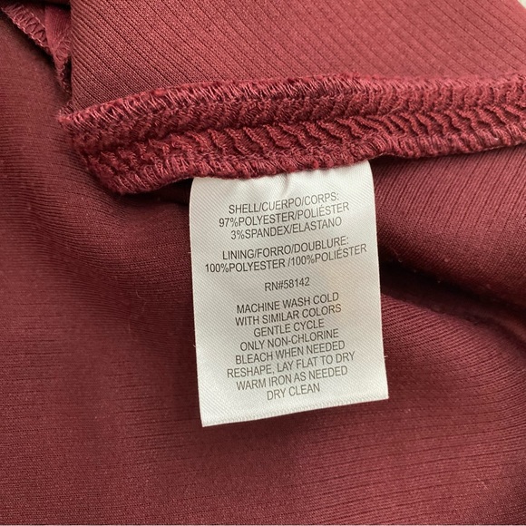 Gal Meets Glam Red Vino Kristen Puff Sleeve Fit And Flare Pocket Dress, Size 12 - Picture 15 of 16